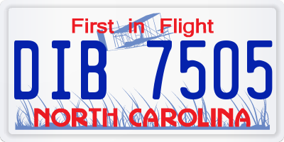 NC license plate DIB7505
