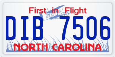NC license plate DIB7506