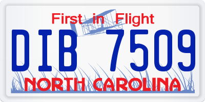 NC license plate DIB7509