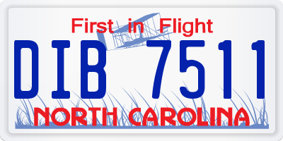 NC license plate DIB7511