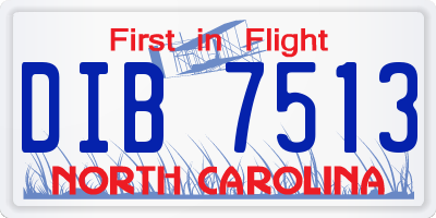 NC license plate DIB7513