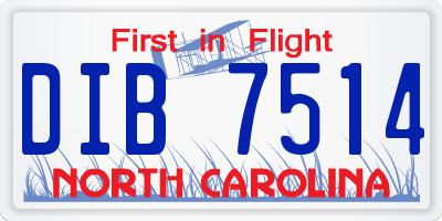 NC license plate DIB7514
