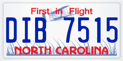 NC license plate DIB7515