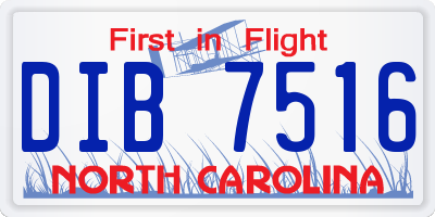 NC license plate DIB7516
