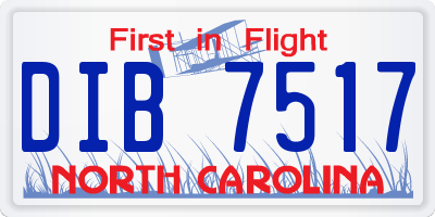 NC license plate DIB7517