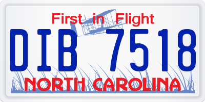 NC license plate DIB7518
