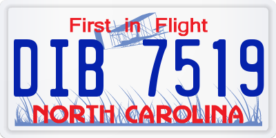 NC license plate DIB7519