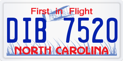 NC license plate DIB7520