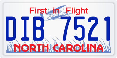 NC license plate DIB7521