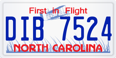 NC license plate DIB7524