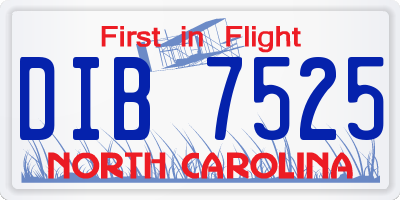NC license plate DIB7525