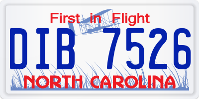 NC license plate DIB7526