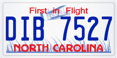 NC license plate DIB7527