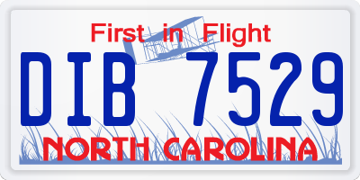NC license plate DIB7529