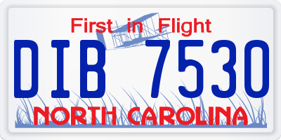 NC license plate DIB7530