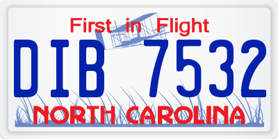 NC license plate DIB7532