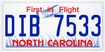 NC license plate DIB7533