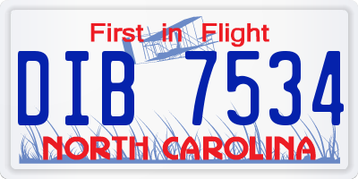 NC license plate DIB7534