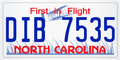 NC license plate DIB7535