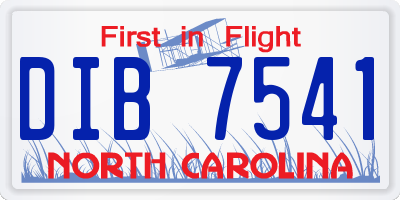 NC license plate DIB7541