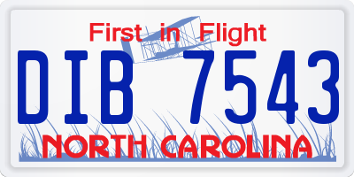 NC license plate DIB7543