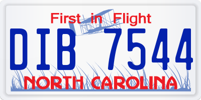 NC license plate DIB7544