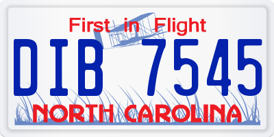 NC license plate DIB7545