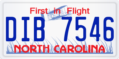 NC license plate DIB7546