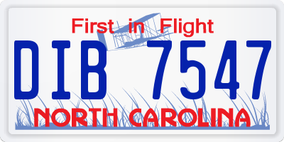 NC license plate DIB7547