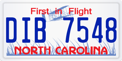 NC license plate DIB7548