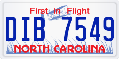 NC license plate DIB7549