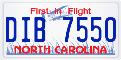 NC license plate DIB7550