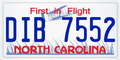 NC license plate DIB7552