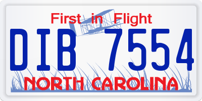 NC license plate DIB7554