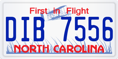 NC license plate DIB7556