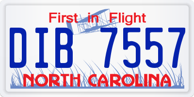 NC license plate DIB7557