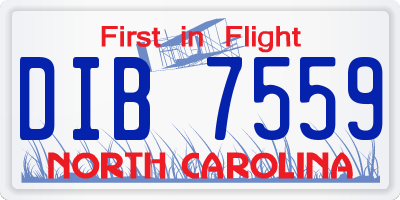 NC license plate DIB7559