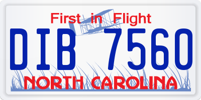 NC license plate DIB7560