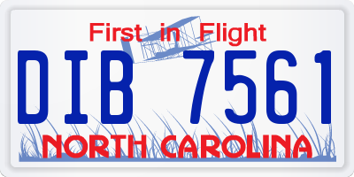 NC license plate DIB7561