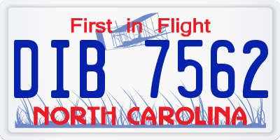 NC license plate DIB7562