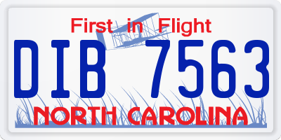 NC license plate DIB7563