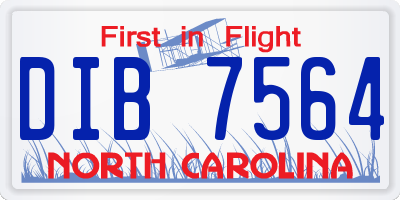 NC license plate DIB7564