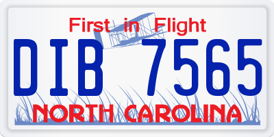 NC license plate DIB7565