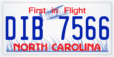 NC license plate DIB7566
