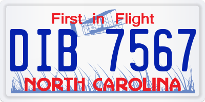 NC license plate DIB7567