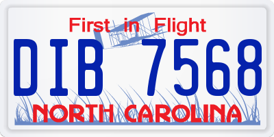 NC license plate DIB7568