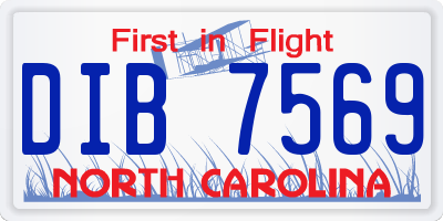 NC license plate DIB7569
