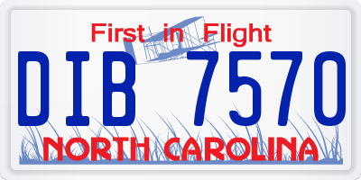 NC license plate DIB7570
