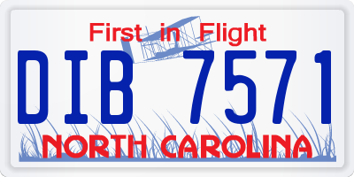 NC license plate DIB7571