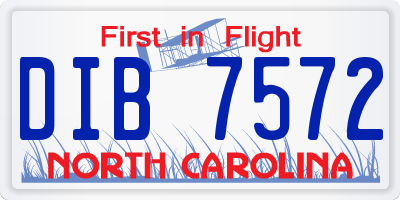 NC license plate DIB7572